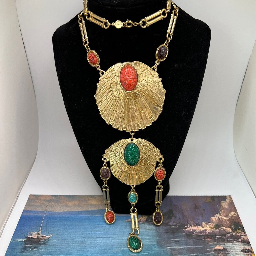 Accessocraft NYC Egyptian Scarab Necklace